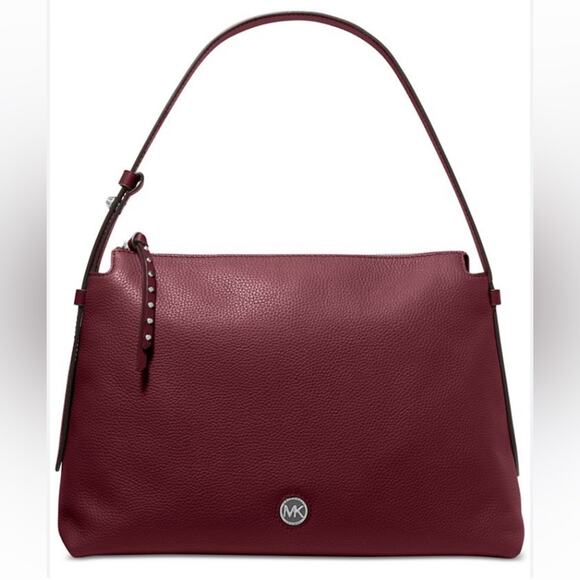 NWT MSRP$398 MICHAEL MICHAEL KORS Shailene Medium Hobo Shoulder Bag Wine - Picture 1 of 1